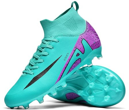 TOPSFEBA Fußballschuhe für Herren und Damen, Hallenfußballschuhe, Unisex, Baseball, Rasenschuhe, Jugend-Rugby-Schuhe, Erwachsene, AG FG TF Fußballschuhe, breiter Trainings-Sneaker, 2309 Ag Green, 6.5