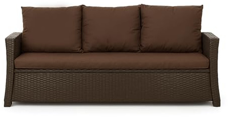 Setgarden® Bankauflage - Outdoor sitzkissen für Gartenbank für polyrattan- Polster Auflage Outdoor - Bankpolster Auflage für Hollywoodschaukel Rattan Sitzbank (Braun, 150x60x50cm)
