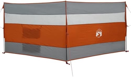 vidaXL Brise-vent de camping gris et orange 340x130 cm imperméable, brise-vent de plage, brise-vent de camping-car, brise-vent de tente