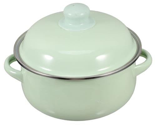 HOLIDYOYO Enamel Pot Lid for Induction Cookers Cooking Pot Removable Handles Soup Kettle Saucepan Lid Multifunctional for Family Dinners