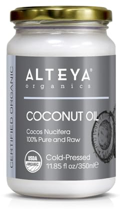 Alteya Bio Extra Virgin Kokosöl (Cocos Nucifera) 350 ml - Sri Lanka - 100% USDA-zertifiziertes reines natürliches Körperbutter - für den Körper,der Haare und der Lippenpflege