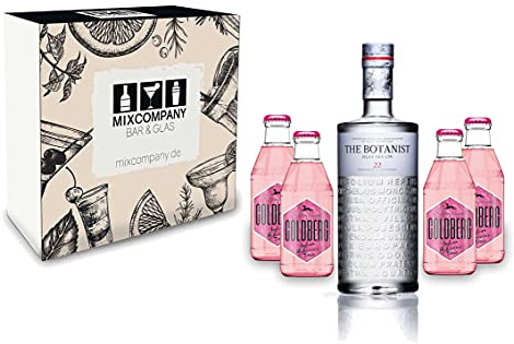 Gin Tonic Set Giftbox Geschenkset - The Botanist Islay Dry Gin 0,7l 700ml (46% Vol) + 4x Goldberg Indian Hibiscus Tonic 200ml inkl. Pfand MEHRWEG -[Enthält Sulfite]