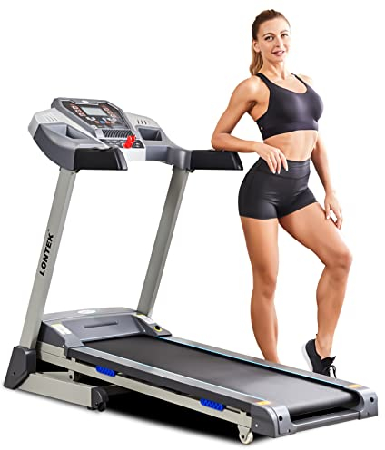LONTEK Profi Laufband, Treadmill for Home mit 0-15% Automatische Steigung, Bis zu 14 km/h, laufband klappbar mit leisem 2,0 PS Motor, 12 Programme, App, LCD Display, Bluetooth-Lautsprecher, T500