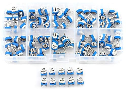 100 Stück Variables Widerstandssortiment 10 Werte 500 Ohm-1 M Ohm Potentiometer-Kit