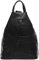 Caspar 2in1 Leder Rucksack Schultertasche Sportlich Elegante Damen Handtasche - SIGNATURE LINE - Modell No.782 - Made in Italy, Farbe:schwarz, Accessoires:One Size