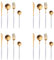 16 Piezas Vajilla Set Blanco+Oro Cuchillería con Pulimento Mate, Bisda 304 Acero Inoxidable Vajilla Servicio para 4