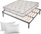 Evergreenweb Set Bett Lattenrost + Matratze 160x190 cm + 2 Memory Kissen KOSTENLOS, Orthopädisch, Härtegrad H2/H3 mit Massageeffekt Aloe Vera Bezug, Verstärkte Bettgestell, 4 Abnehmbar Füße