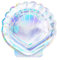 PartyDeco Assiettes en Forme de Coquillage Iridescent - Iridescent Mermaid