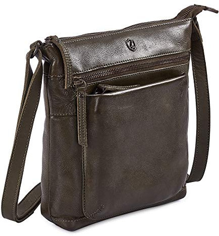 Cochoa Frauen Damen Vintage Echtes Leder Kleine Umhängetasche Ledertasche Handtasche (Olivgrün, 9 x 9 x 1,5 )