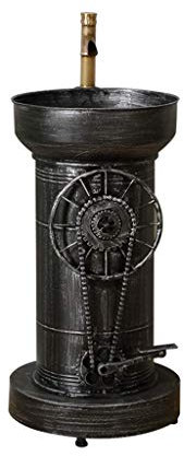 ZYACHI Waschbecken Mit Wasserhahn, Retro Industriestil Metall Kreatives Rad Ausrüstung Eiserne Kunst Standwaschbecken (Color : Silver)