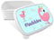 Boîte à goûter personnalisée. Boîte à goûter avec nom. Boîte à deyeuner. Boîte à lunch. Convient aux Micro-Ondes et ne Contient BPA, ni phtalates, ni métaux Lourds. Cadeaux personnalisés. FLAMANT ROSE