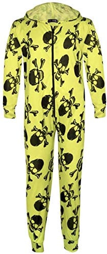 A2Z 4 Kids Girls Boys Cotton Onesie Skull Cross Bone Print Pyjamas Lounge Wear Comfy Children Sleepwear Breathable Fabric Gifts For Age 2-13