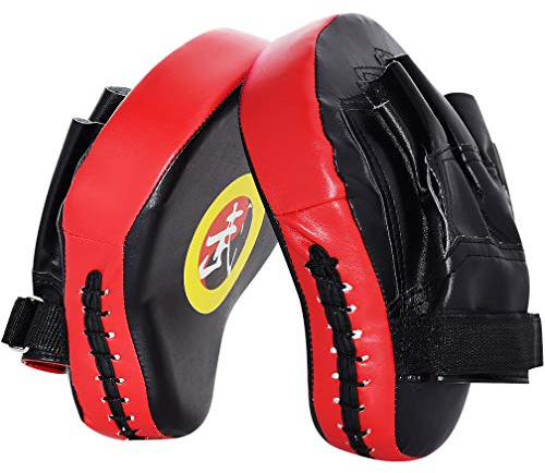 TLBTEK 2PCS Curved Punching Mitts Boxing Pads Hand Target Boxing Pads Gloves Training Focus Pads Kickboxing Muay Thai MMA Martial Art UFC Punch Mitts for Kids,Men & Women