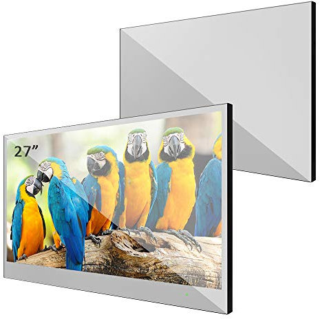 elecsung 27inch Smart Mirror TV for Bathroom IP66 Waterproof with Integrated HDTV(ATSC) Tuner and Wi-Fi&Bluetooth(Android 11.0 System)