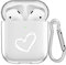 Newseego Kompatibel mit Airpods 1 & 2 Hülle, Einfaches Süßes Liebes-Herz-Muster Transparente Weiche Silikonhülle Durchsichtige Flexible TPU Stoßfeste Schutzhülle für Airpods 1 & 2 Ladehülle.