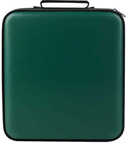 TIMCORR CD Case DVD Holder Storage: 320 Capacity Organizer Large Storage Protective Binder Wallet Portable Disc Folder Blu Ray Album Sleeves Hard Carrying Bag for Car (Dark Green)