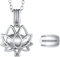 FindChic Urne Anhänger für Damen Herren Lotus Halskette Memorial Gedenken Anhänger für Asche/Öl/Haar Silber Blume kette Freundschaftskette Silber