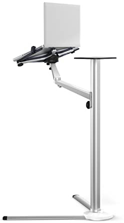 GENYS 3-in-1-Digital-Bodenständer Notebook-/Tablet-/Telefonhalterständer Für Büro/Lernen/Beobachten, Winkel Höhenverstellbar, Aluminium Arm Handyhalter Für 7-13 Zoll Tablet IPad