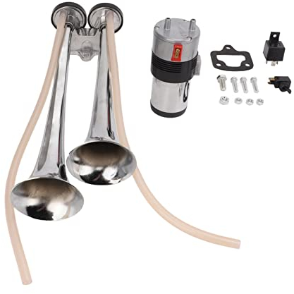 12V 130dB Dual Trumpet Air Horn mit Kompressor für LKWs, Clubautos, Yachten, Straßenbahnen