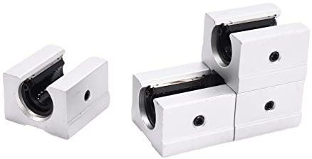 4 x SBR12UU Kugellager für Router, linear, 12 mm, silberfarben