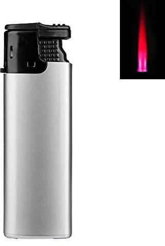 Turbofeuerzeug Sturmfeuerzeug Calidas Rote Turbo Flamme Gas Feuerzeug wiederbefüllbar Windproof (Silber - 1 Feuerzeug)