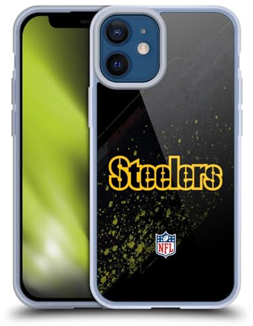 Head Case Designs Licenciado Oficialmente NFL Desenfoque Logotipo de Pittsburgh Steelers Caso Funda de Gel Suave Compatible con Apple iPhone 12 Mini