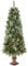 Pre-lit Artificial Christmas Tree 150/5ft,Potted Decorated Pine Xmas Tree with 150 Warm White LED Lights & 18 Red Berry & 14 Pinecone for Indoor Outdoor