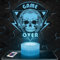 Lampephoto.fr Nachttischlampe Game Over Gamer Schädel Gaming Gamer Videospiel Dekoration für Jungenzimmer 3D Game Over Gamer für eine gedämpfte Lichtdekoration Nachttischlampe Schreibtischlampe. TOP
