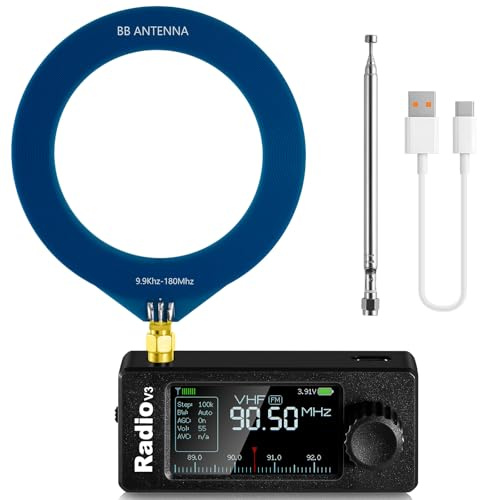 GOOZEEZOO Si4732 Mini Radio V3 Receptor de radio de onda corta de bolsillo | Modo: AM/FM/LSB/USB Banda: HF SW MW VHF Receptor de todas las bandas | Batería de 800 mAh para aventuras al aire libre