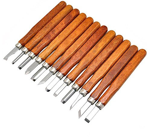 Couteau tranchant de 7,8 mm, 12 types de double biseau de frappe, pointeur pointeur, outil de travail du bois de qualité supérieure avec lame en acier trempé pour charpentiers, tourneur à bois