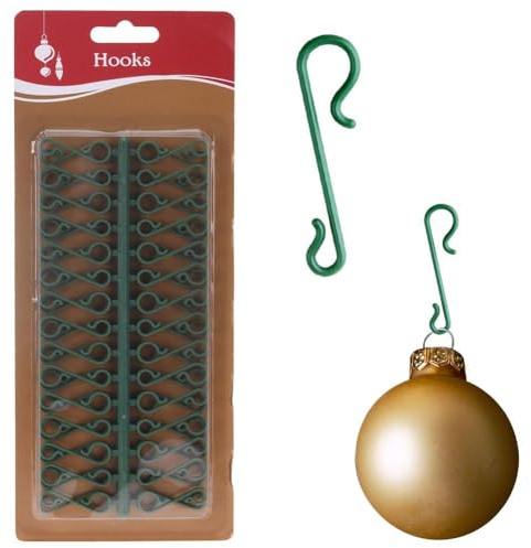 Vilde Aufhänger für Weihnachtskugeln Kugelaufhänger Haken für Tannenbaumkugeln grüne 3,5 cm 60 Stk.