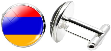 Cernomal Manschettenknöpfe Mit Armenischer Flagge Für Herren – Nationalflaggen Der Welt, Glaskuppel, Anzug, Hemd, Manschettenknöpfe, Knöpfe, Geburtstagsaccessoires, Schmuckgeschenke,