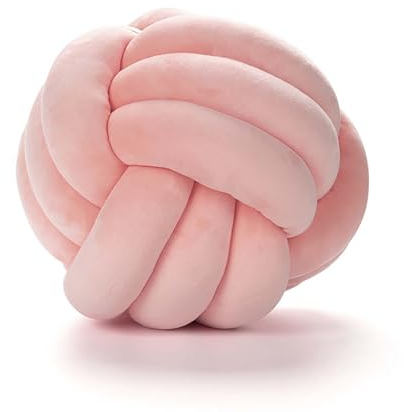 Knot Pillow, Knotenkissen,Hand Woven Knot Cushion, Knot Cushion, Plush Cushion, Soft Knotted Cushion, Knot Ball Cushion,Rosa,22cm
