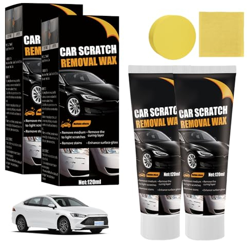 Autolack Kratzer Entferner, 2 Stück Autokratzer-Reparaturpaste, Car Scratch Repair Paste, Effizient Auto Kratzer Entferner, Politur Auto Kratzer Entfernen mit 2 Schwammbürsten