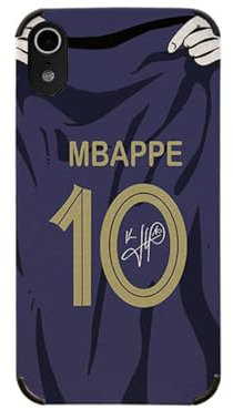 Slrioks Mbappe Trikot-Handyhülle, kreatives Fußball-Design, für iPhone XR, dünn, weich, Kunstleder, stoßfest