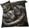 YELDAN Drachen Bettwäsche 155x220 Winter, Fantasy Bettbezug 155x220 3er Set, Wendebettwäsche und Kissenbezug, Weiche & Atmungsaktive Mikrofaser Bettwäsche-Sets