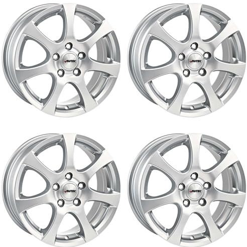 4x AUTEC Felgen Alufelgen ZENIT 5.5x14 ET43 4x100 Brillantsilber kompatibel mit Mitsubishi Carisma Colt Lancer Space Star