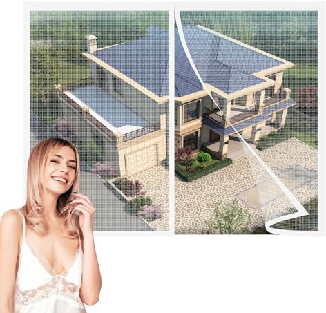 Zanzariera Magnetica Per Finestra 235x185cm Porta e Porte Finestre,Anti-zanzara,Rete Resistente,Superfine,Trasparente,Facile da Installare,Senza Forare,Chiusura Magnetica,Completo di Gancio Bianco