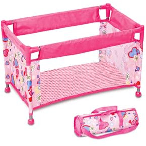 Toclsixz Puppenmöbel Puppenbett für 48 cm Puppe | Puppen Bett zubehör | Puppen reisebett | Geschenk für 3 +Jahre Mädchen