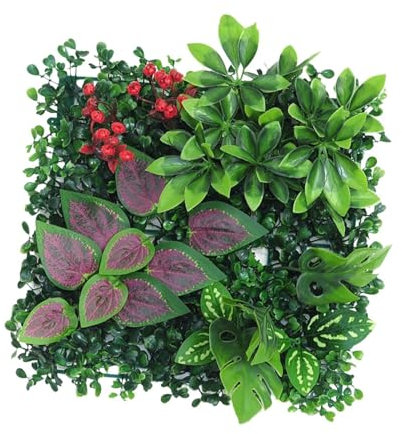 Fenteer Panneau Végétal Synthétique, 30x30cm, Décoration Naturelle pour Extérieur, G