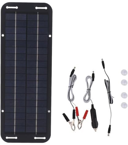 Solar Powered Charger - Panel Car Battery Charger, powers Trickle Battery Charger | Waterproof Solar Panel Trickle Charging Kit, Solar Charger powers Bank, Waterproof Solar Battery Maintainer for Car