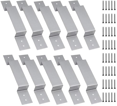 Duroecsain Zaunpfostenträger, Zaunpfostenträger für Beton | 10-teiliges Zaunpfosten-Reparatur-Set – robuste Holzzaunpfosten-Befestigung – Set
