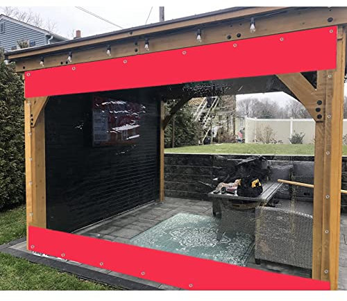 Rideaux transparents imperméables pour pergola d'extérieur avec œillets - 2,5 x 3 m