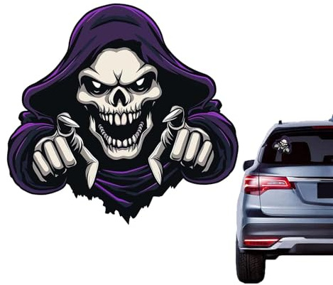 Totenkopf Auto Fenster Aufkleber, Auto Heckscheibe Aufkleber Schädel | Auto Aufkleber Schädel Auto Aufkleber Skelett Halloween Skelett Aufkleber - Halloween Deko Aufkleber