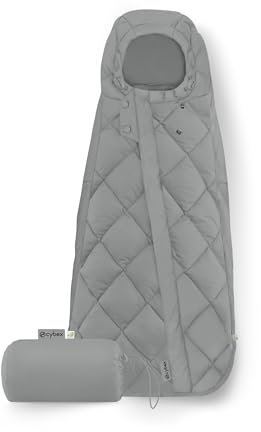 CYBEX Gold Fußsack Snøgga Mini 2, Für Babyschalen, Ab Geburt bis ca. 24 Monate, TOG 4, Warme Füllung, Stone Grey (Grau)