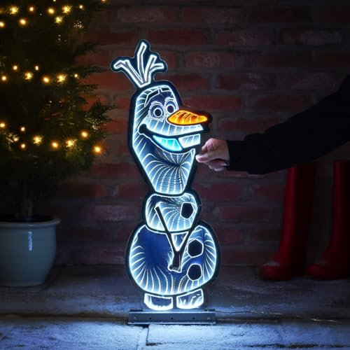 Christmas Inspirations Disney Infinity-Licht Schneemann Olaf H:63 cm (234 LEDs) - LED Figur Weihnachten aus Die Eiskönigin, moderner Deko Stil für Fans, Weihnachtsbeleuchtung