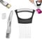 Onion Slicer, Vegetable Chopper, 2 Pcs Onion Holder for Slicing, Potato Chipper, Multi-Function Kitchen Gadgets for Cutting Vegetables, Fruits, Potatoes, Tomato, Lemon, Eggs and Meat
