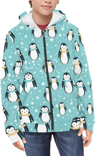 Zltegako Jungen Kapuzenpullover mit Reißverschluss, Größe 6–16, modische Hoodies und Sweatshirts mit Rundhalsausschnitt