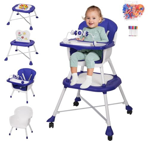 Sinbide Multifunktions-Babyhochstuhl, Lernstuhl, Klötzchentisch, niedriger Stuhl, Spielzeugstuhl und Zeichentisch,geeignet für 0-6 Jahre, max. Belastbarkeit 30kg