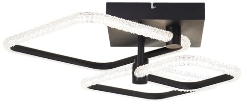 Brilliant LED Deckenlampe im modernen Design schwarz matt/transparente Deckenleuchte eckig - dimmbar mit Fernbedienung und inklusive CCT (30007000 Kelvin) & 4700 Lumen - moderne Wohnzimmerlampe